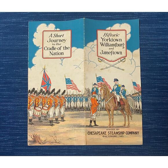 Vtg 1930 Williamsburg & Jamestown Virginia Chesapeake Steamship Photo Brochure - Picture 1 of 2